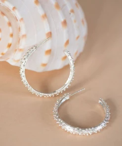 Zoe and Morgan Komodo Hoop Earrings Silver