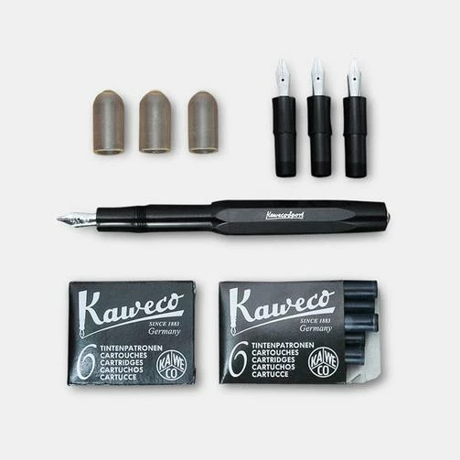 Kaweco Calligraphy Set Black 1 Fountain Pen 4 Nibs 2 Kaweco Calligraphy Set Black 1 Fountain Pen 4 Nibs
