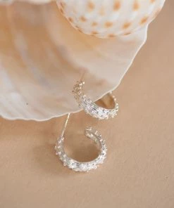 Zoe and Morgan Mini Komodo Silver Hoops