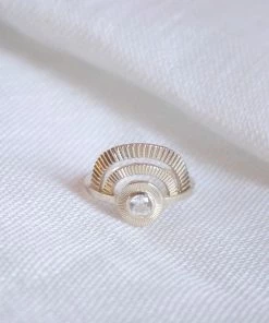 Zoe and Morgan Silver With White Zircon Golden Hour Ring