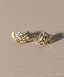 Zoe and Morgan Gold With Blue Topaz Golden Hour Earrings