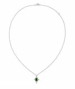 Zoe and Morgan Anastasia Necklace Silver with Chrome Diopside