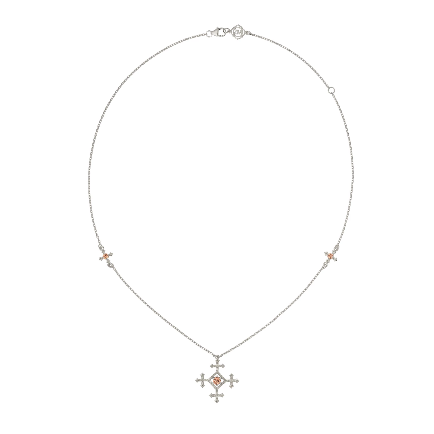 Zoe and Morgan Sura Necklace Brown Zircon Silver 4 Zoe and Morgan Sura Necklace Brown Zircon Silver