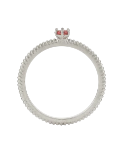 Zoe and Morgan Anchored Stacker Ring Silver with Pink Tourmaline