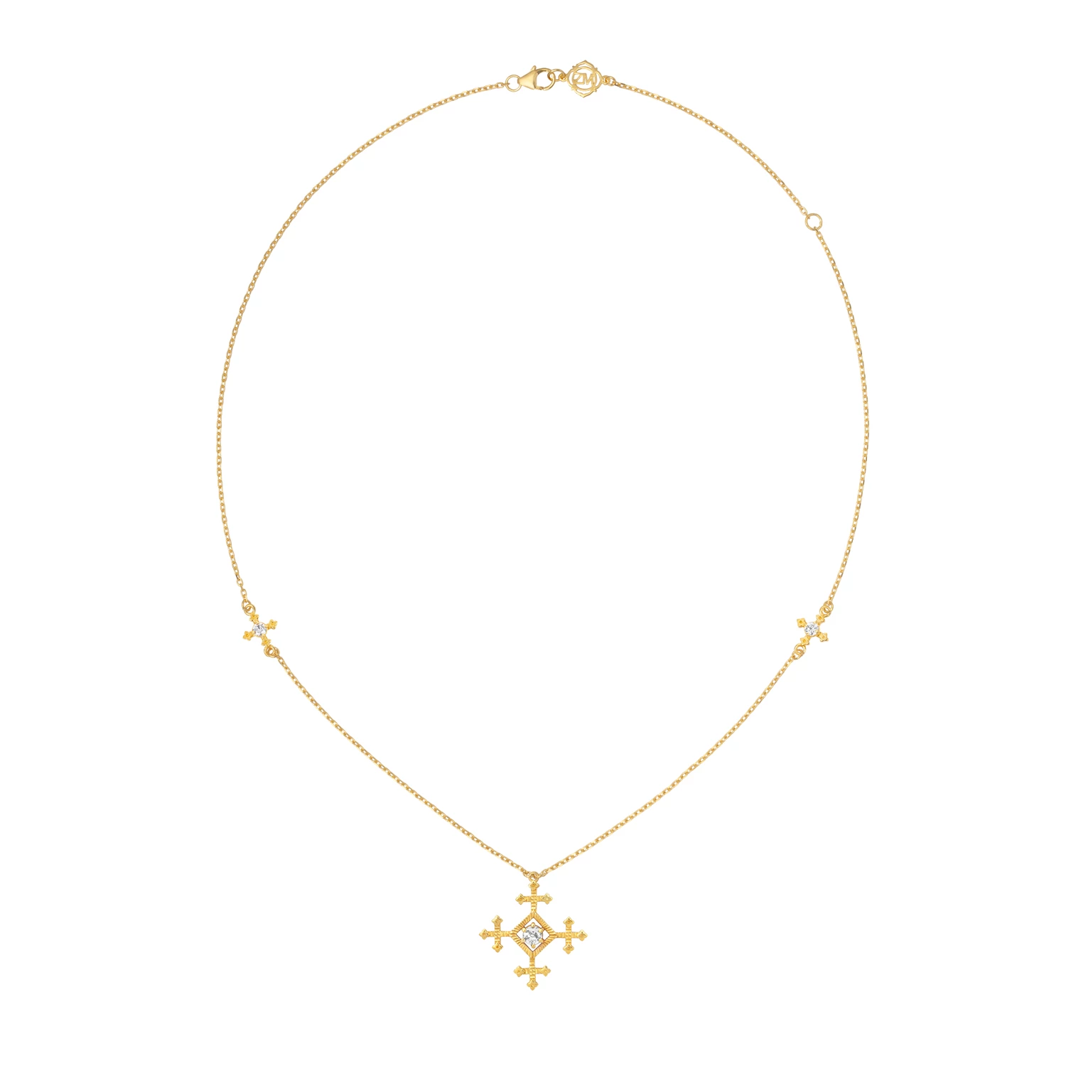 Zoe and Morgan Sura Necklace Natural White Zircon Gold 4 Zoe and Morgan Sura Necklace Natural White Zircon Gold