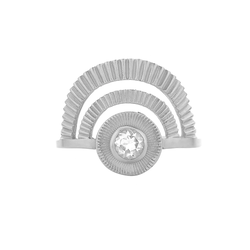 Zoe and Morgan Silver With White Zircon Golden Hour Ring 3 Zoe and Morgan Silver With White Zircon Golden Hour Ring