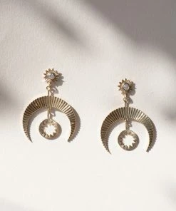 Zoe and Morgan Hatha Gold Earrings
