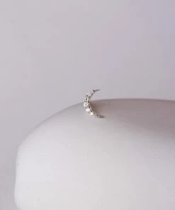 Zoe and Morgan White Gold & Diamond Luna Moon Single Stud Earring