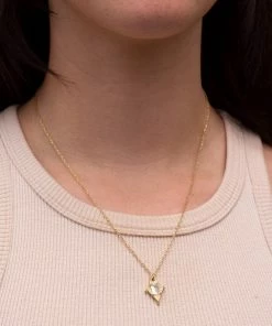 Zoe and Morgan Anastasia Necklace Gold with White Topaz