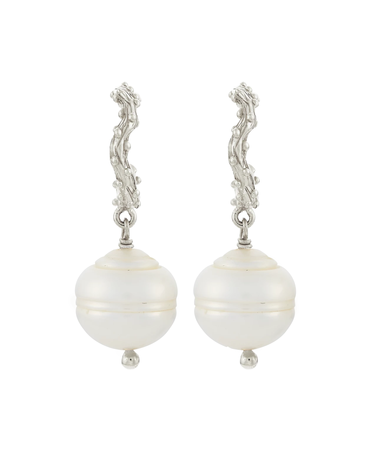 Zoe and Morgan Asahan Silver Pearl Earrings 4 Zoe and Morgan Asahan Silver Pearl Earrings
