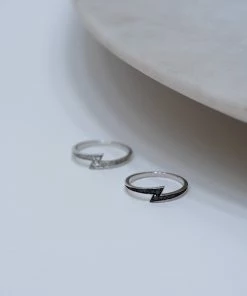 Zoe and Morgan Zap Ring White Gold Black Diamond 9 Zoe and Morgan Zap Ring White Gold Black Diamond