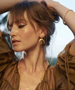 Zoe and Morgan Hatha Gold Earrings