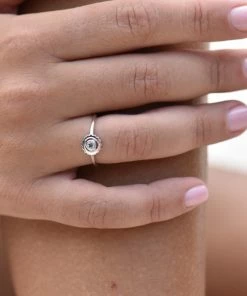 Zoe and Morgan Silver & Aquamarine Throat Chakra Ring