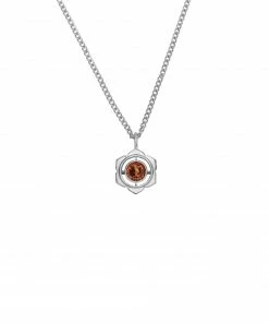 Zoe and Morgan Silver Orange Sapphire Sacral Chakra Necklace