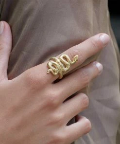 Zoe and Morgan Kundalini Snake Gold Ring