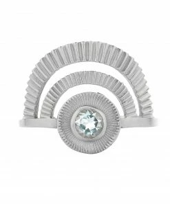 Zoe and Morgan Silver With Blue Topaz Golden Hour Ring