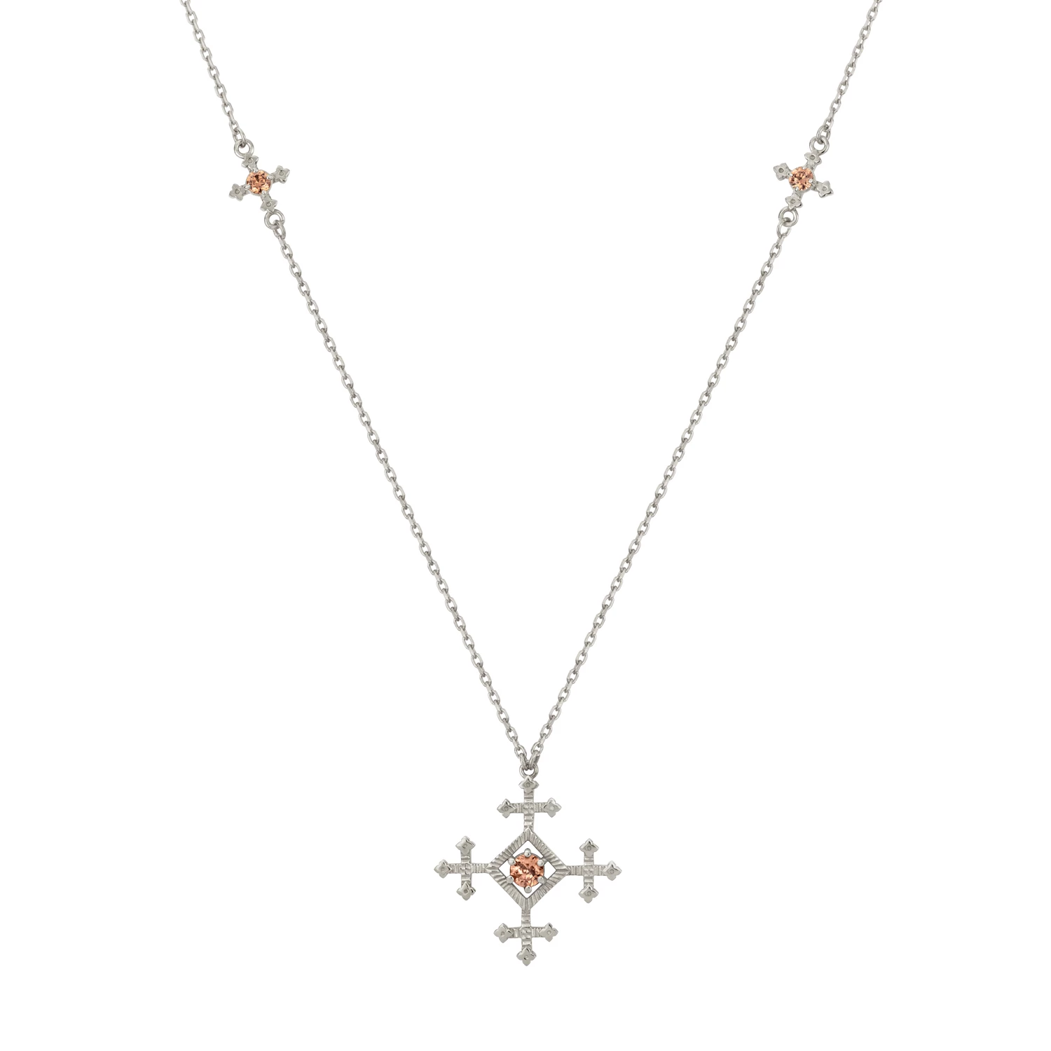 Zoe and Morgan Sura Necklace Brown Zircon Silver 2 Zoe and Morgan Sura Necklace Brown Zircon Silver