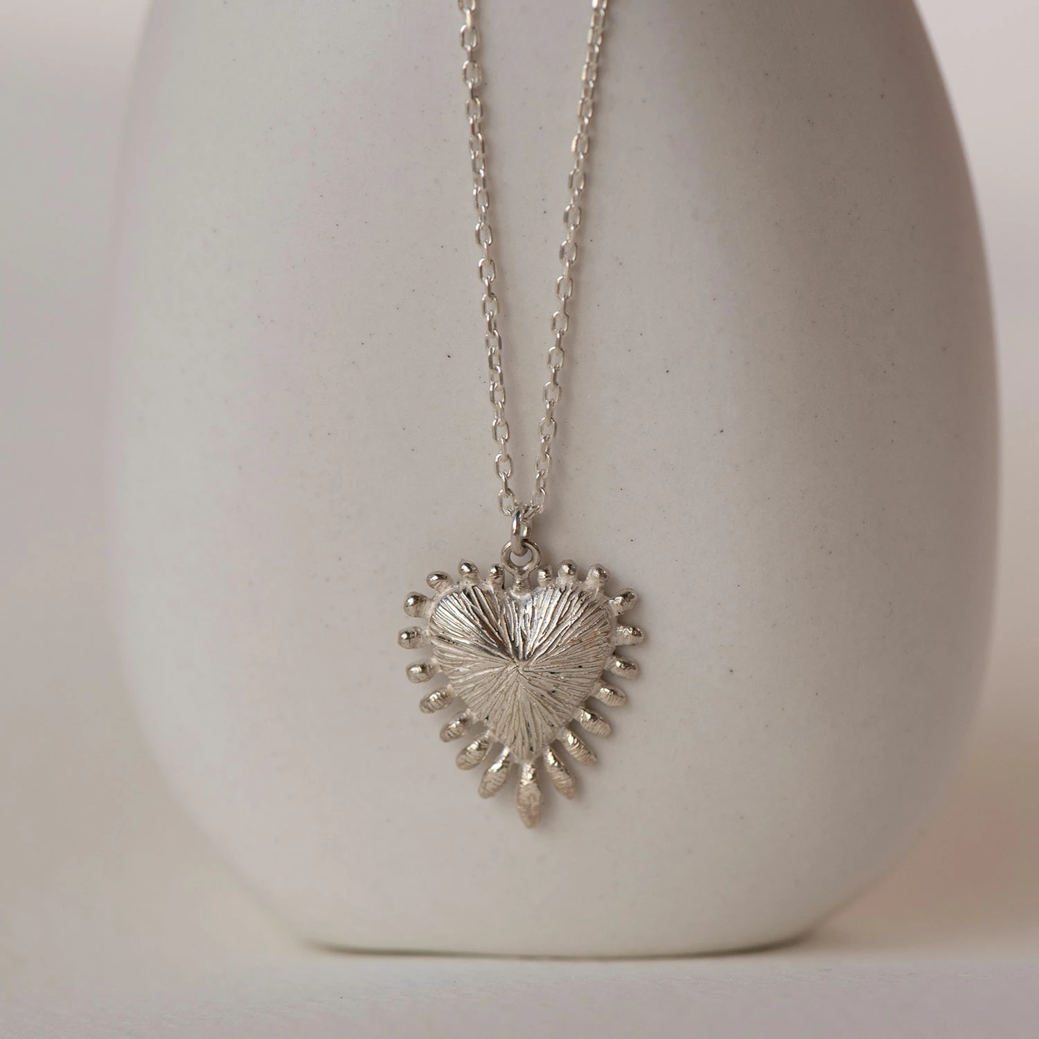Zoe and Morgan Heart Rays Necklace Silver 1 Zoe and Morgan Heart Rays Necklace Silver
