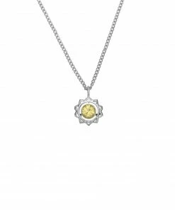 Zoe and Morgan Silver Yellow Sapphire Solar Plexus Chakra Necklace