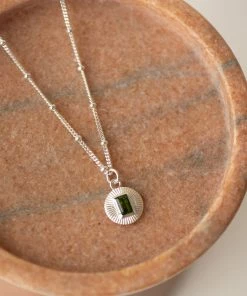 Zoe and Morgan Vera Necklace Silver with Chrome Diopside