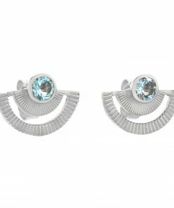 Zoe and Morgan Silver With Blue Topaz Golden Hour Earrings 7 Zoe and Morgan Silver With Blue Topaz Golden Hour Earrings
