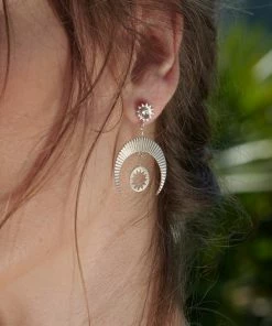 Zoe and Morgan Hatha Silver Earrings