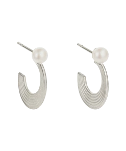 Zoe and Morgan Delphina Silver Pearl Hoop