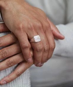 Zoe and Morgan Horizon Mens Signet Ring Silver