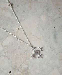 Zoe and Morgan Sura Necklace Brown Zircon Silver