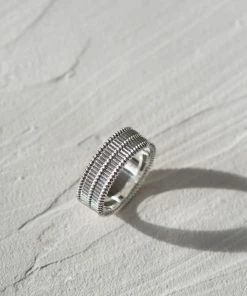 Zoe and Morgan Moored Stacker Ring Silver