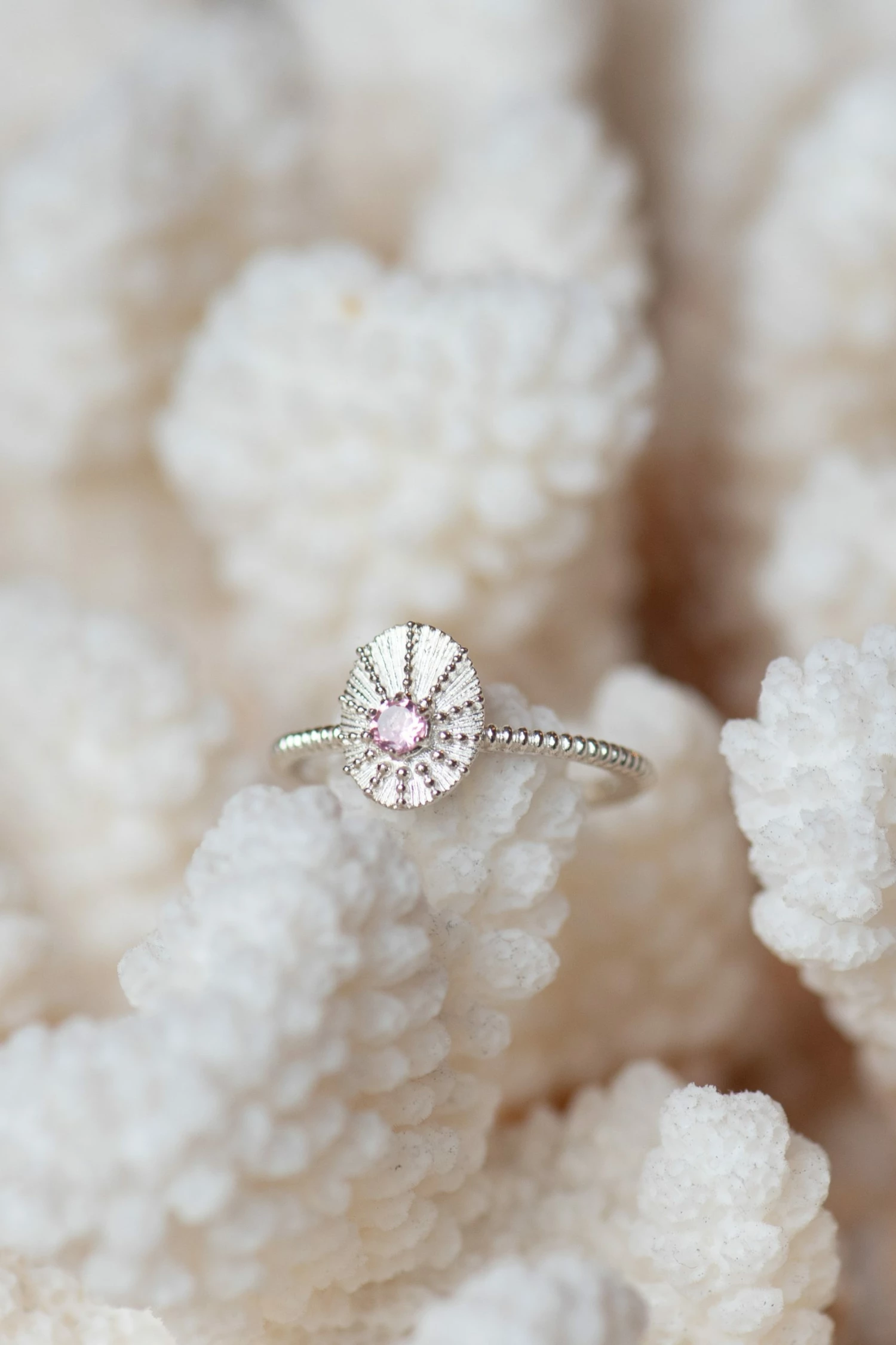 Zoe and Morgan Kina Stacker Ring Silver with Pink Tourmaline 3 Zoe and Morgan Kina Stacker Ring Silver with Pink Tourmaline