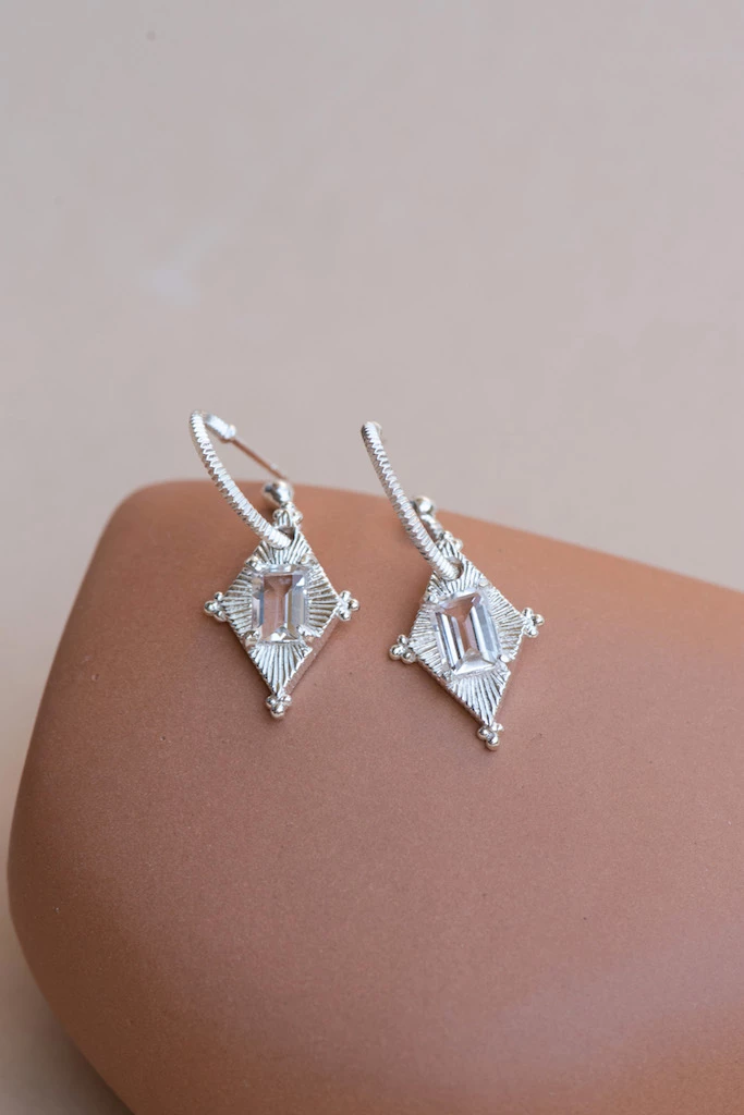 Zoe and Morgan Anastasia Silver Earrings with White Topaz 1 Zoe and Morgan Anastasia Silver Earrings with White Topaz