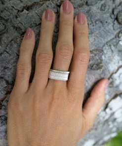 Zoe and Morgan Moored Stacker Ring Silver