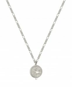 Zoe and Morgan Peace Necklace Silver with White Zircon 8 Zoe and Morgan Peace Necklace Silver with White Zircon