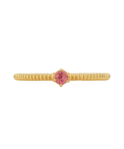 Zoe and Morgan Anchored Stacker Ring Gold and Pink Tourmaline