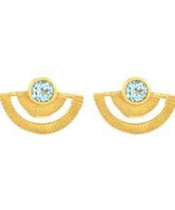 Zoe and Morgan Gold With Blue Topaz Golden Hour Earrings 6 Zoe and Morgan Gold With Blue Topaz Golden Hour Earrings