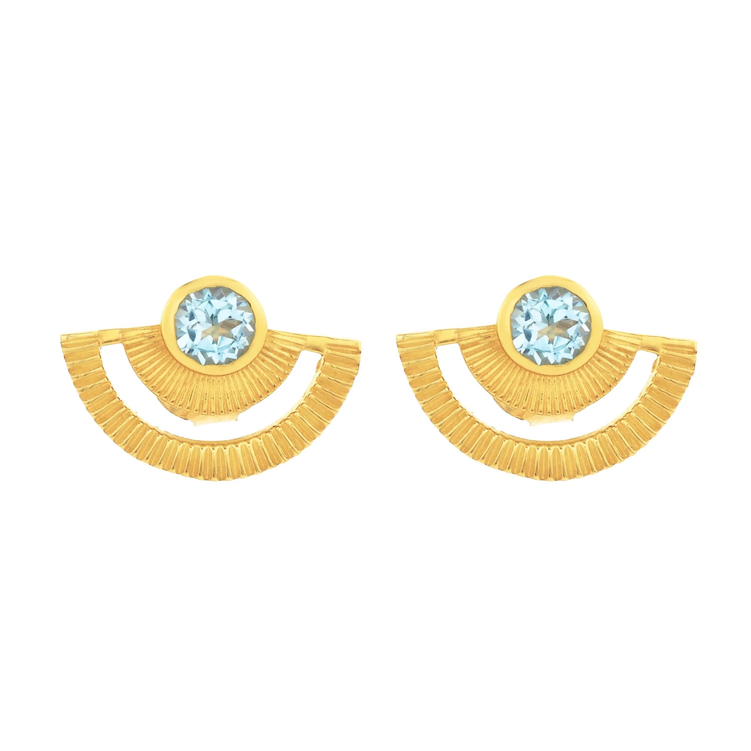 Zoe and Morgan Gold With Blue Topaz Golden Hour Earrings 3 Zoe and Morgan Gold With Blue Topaz Golden Hour Earrings