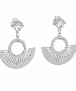 Zoe and Morgan Silver With White Zircon Pocket Full Of Sunshine Earrings