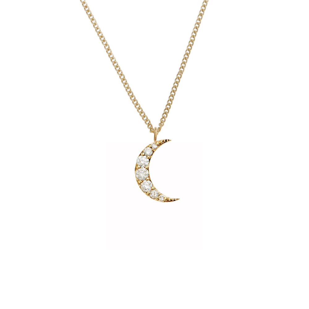 Zoe and Morgan Gold Luna Moon Diamond Necklace 1 Zoe and Morgan Gold Luna Moon Diamond Necklace