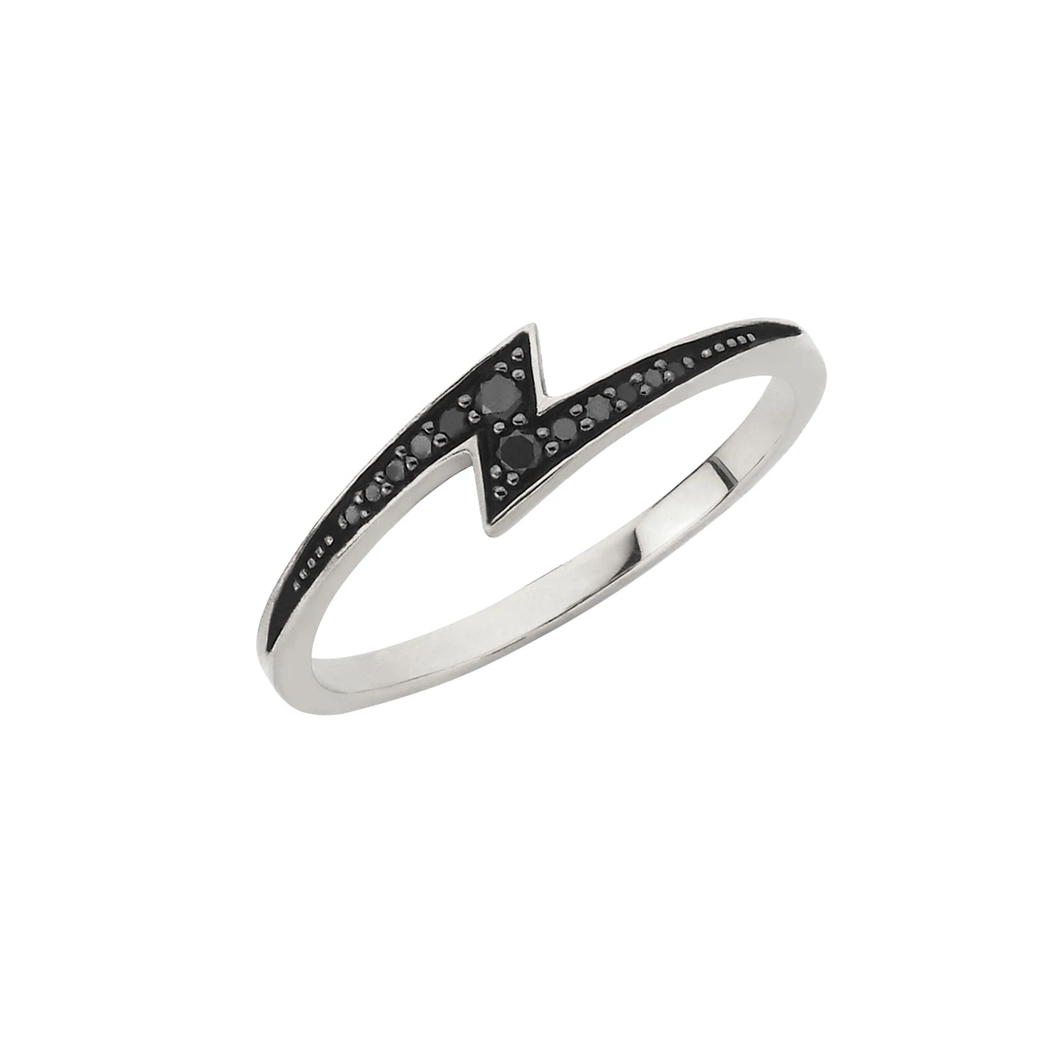 Zoe and Morgan Zap Ring White Gold Black Diamond 5 Zoe and Morgan Zap Ring White Gold Black Diamond