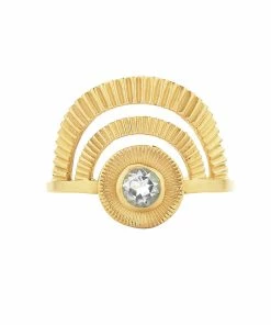 Zoe and Morgan Gold With White Zircon Golden Hour Ring 9 Zoe and Morgan Gold With White Zircon Golden Hour Ring