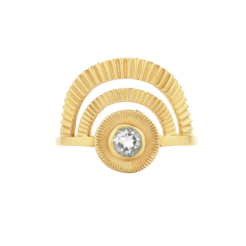 Zoe and Morgan Gold With White Zircon Golden Hour Ring 4 Zoe and Morgan Gold With White Zircon Golden Hour Ring