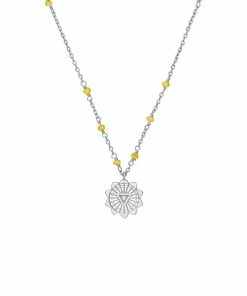 Zoe and Morgan Yellow Sapphire Solar Plexus Mala Silver Chakra Necklace