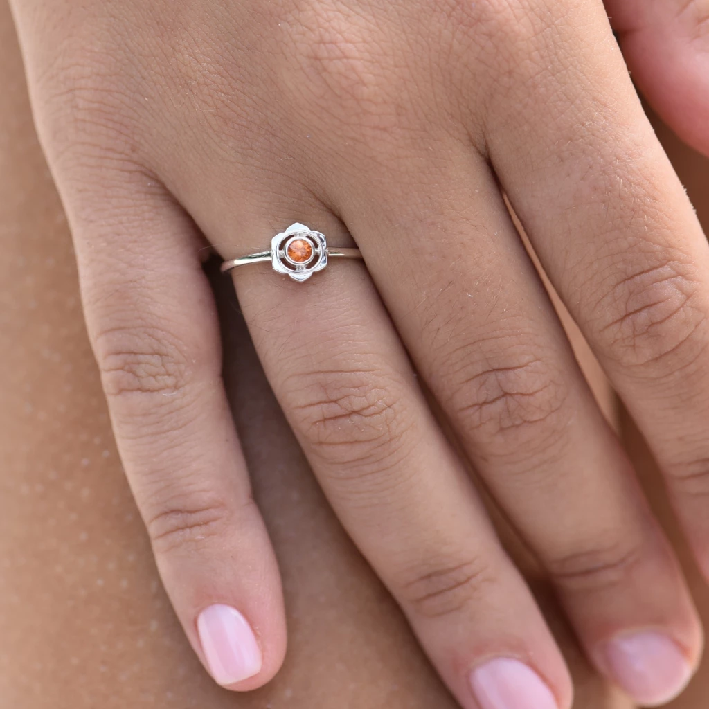 Zoe and Morgan Silver & Orange Sapphire Sacral Chakra Ring 2 Zoe and Morgan Silver & Orange Sapphire Sacral Chakra Ring