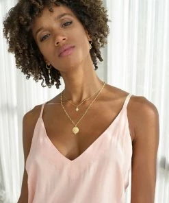 Zoe and Morgan Peace Necklace Gold with White Zircon 11 Zoe and Morgan Peace Necklace Gold with White Zircon