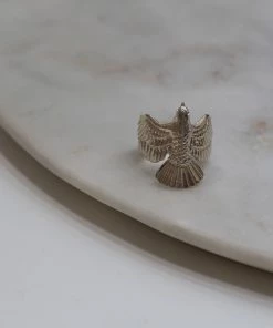 Zoe and Morgan Silver Falcon Ring