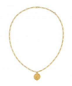 Zoe and Morgan Wisdom Necklace Gold with White Zircon