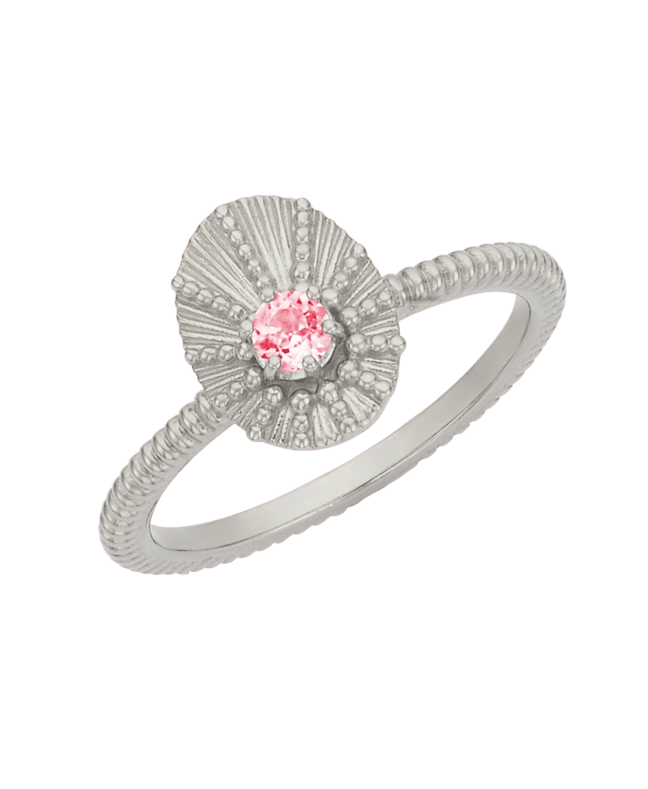 Zoe and Morgan Kina Stacker Ring Silver with Pink Tourmaline 4 Zoe and Morgan Kina Stacker Ring Silver with Pink Tourmaline