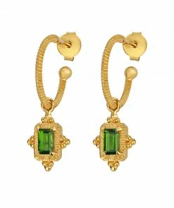 Zoe and Morgan Marina Earrings Gold with Chrome Diopside 8 Zoe and Morgan Marina Earrings Gold with Chrome Diopside
