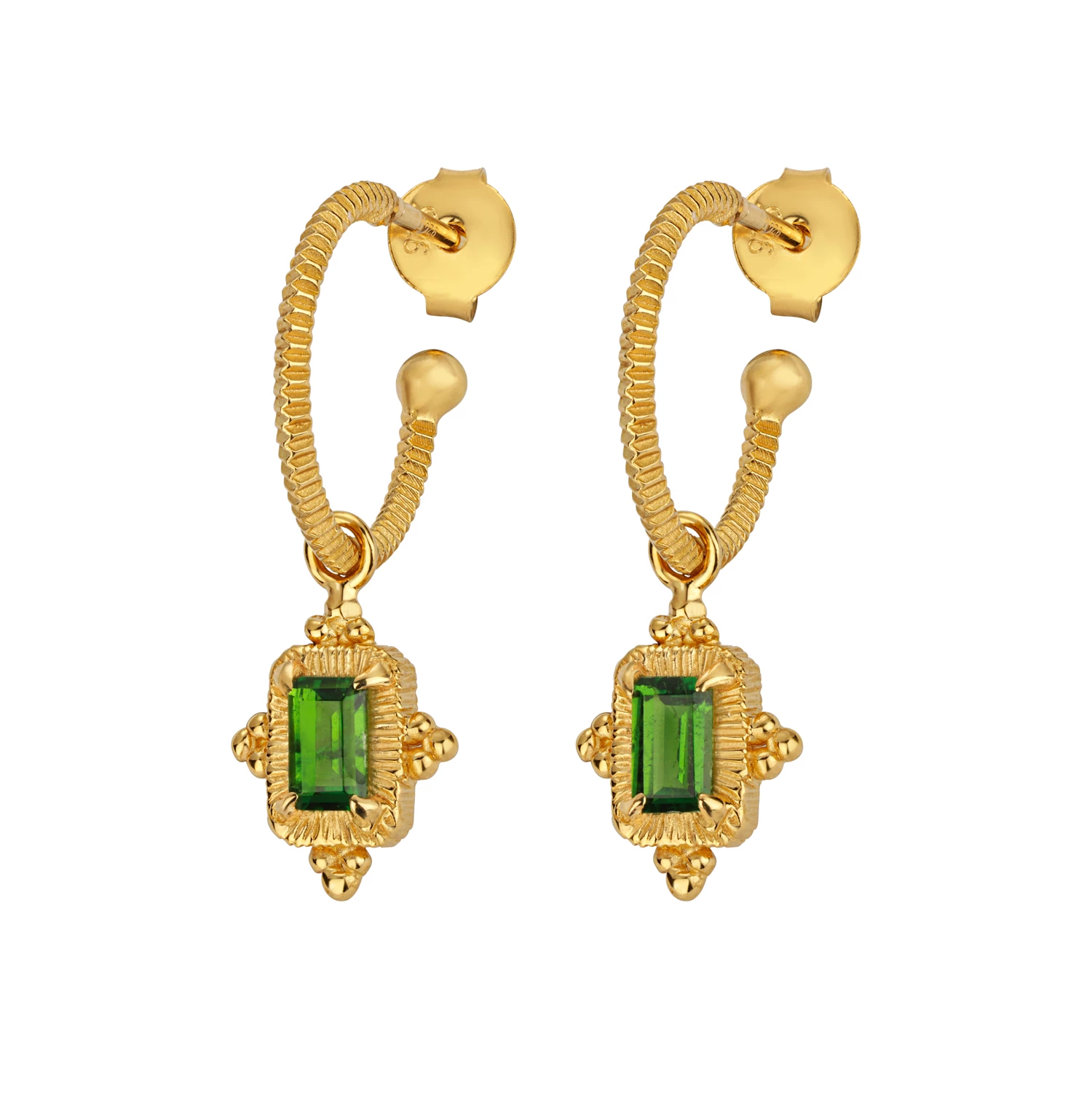 Zoe and Morgan Marina Earrings Gold with Chrome Diopside 4 Zoe and Morgan Marina Earrings Gold with Chrome Diopside